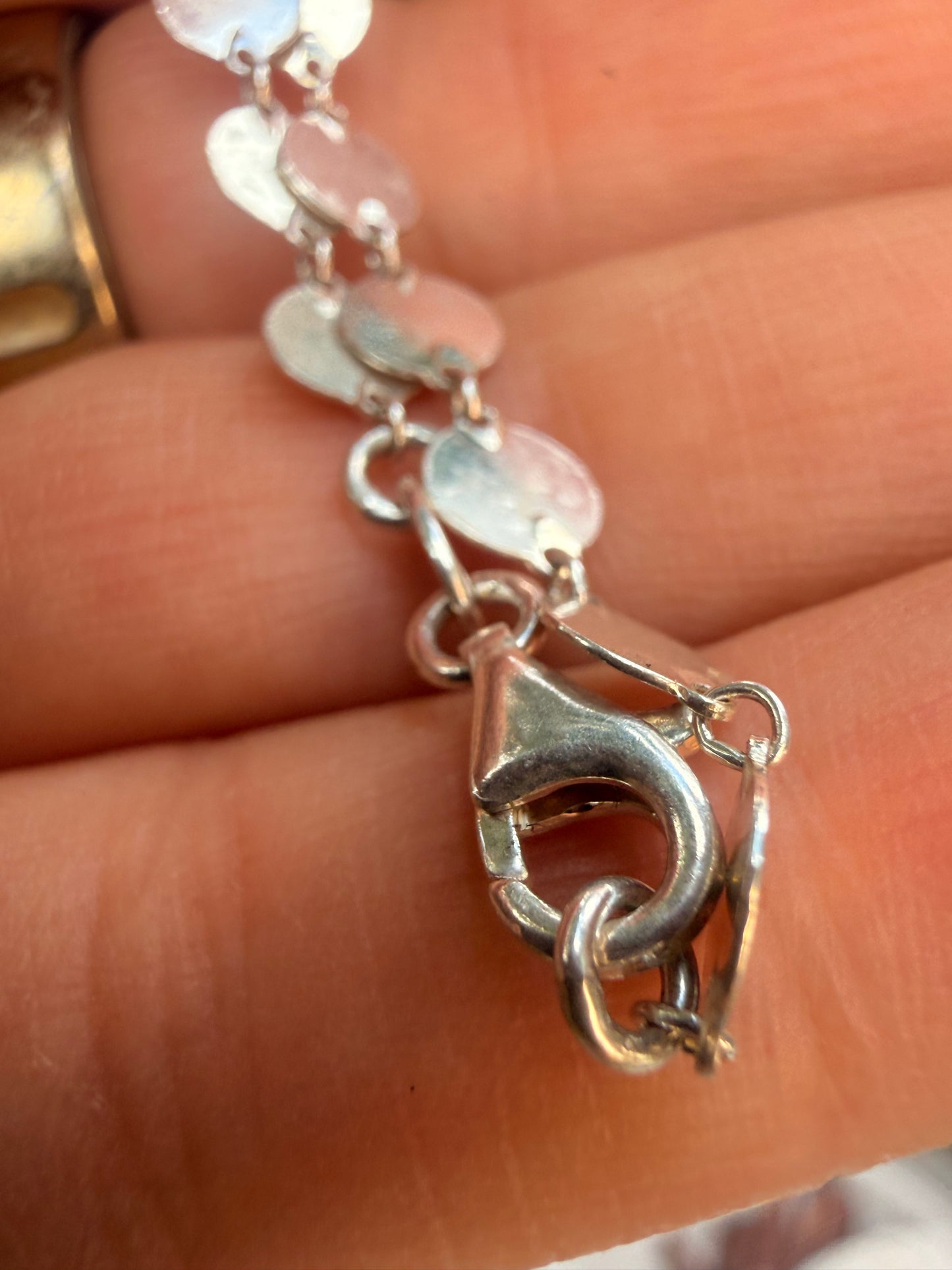Gray Fossil Coral Silver Disk Necklace
