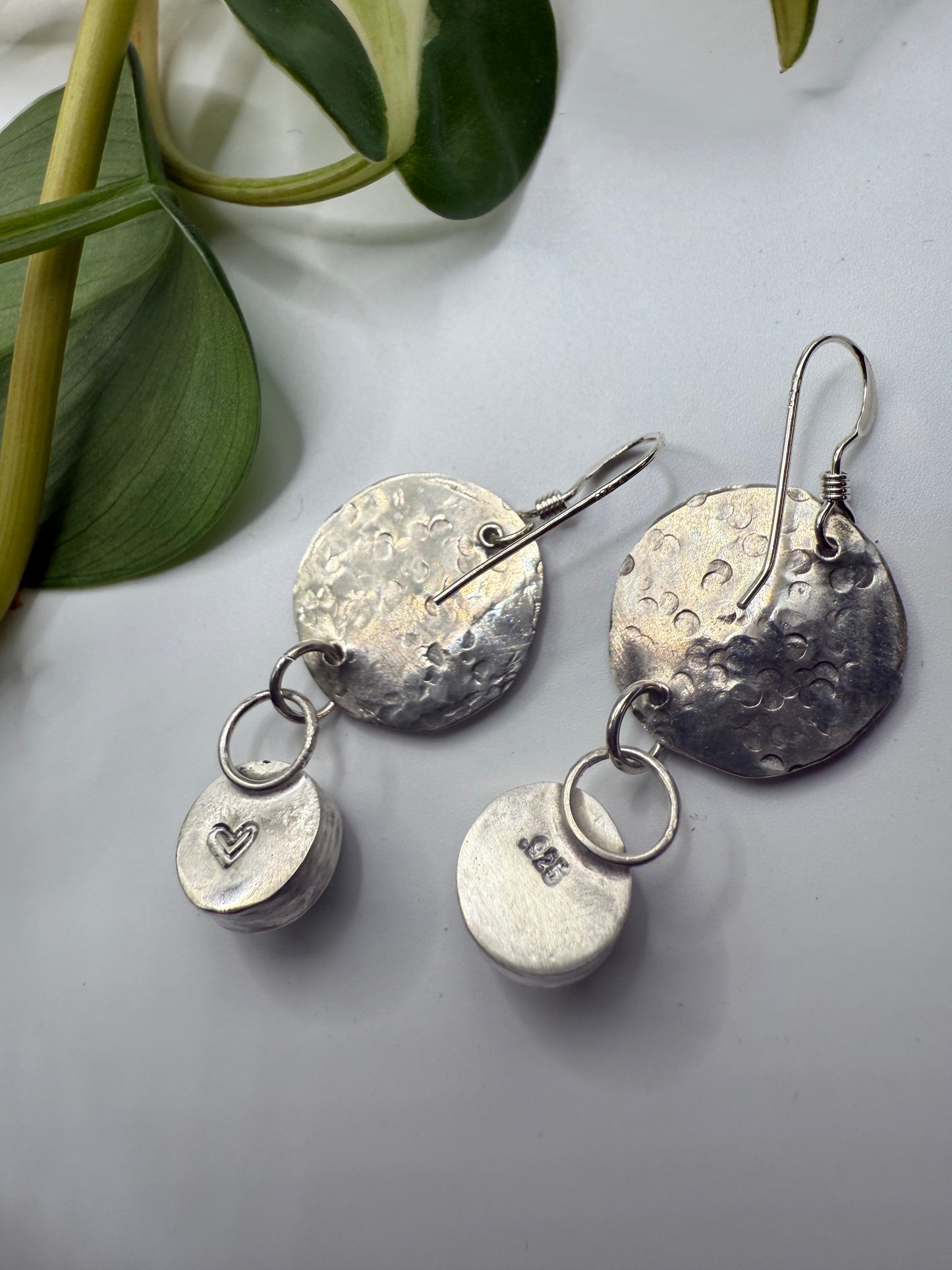 Dichroic Glass and Sterling Silver Earrings