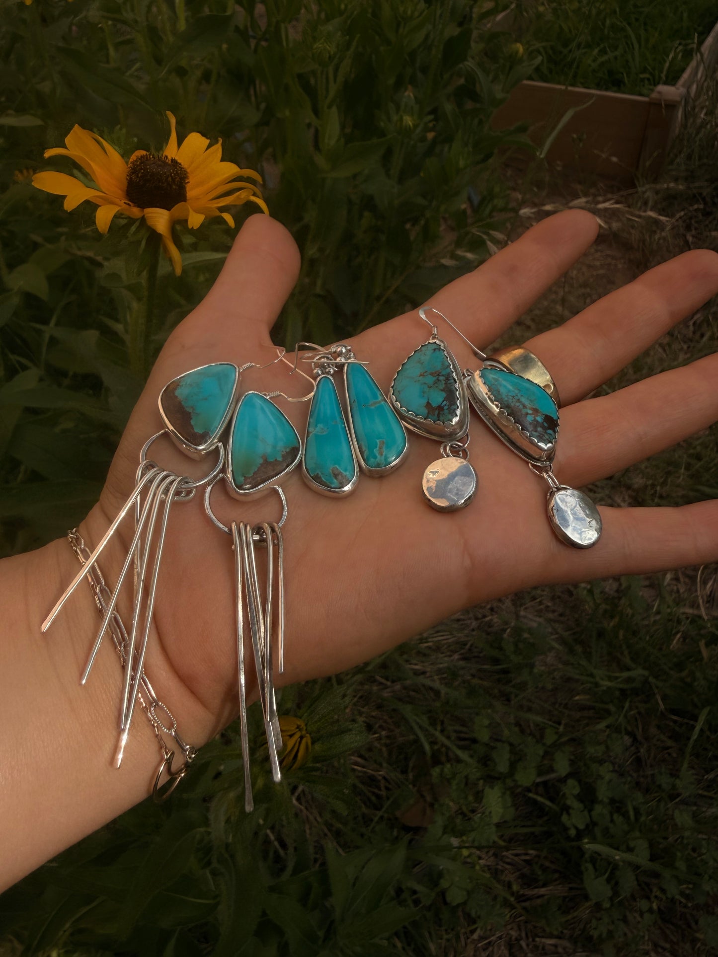 Red Skin Turquoise - Butterfly Fringe Earring