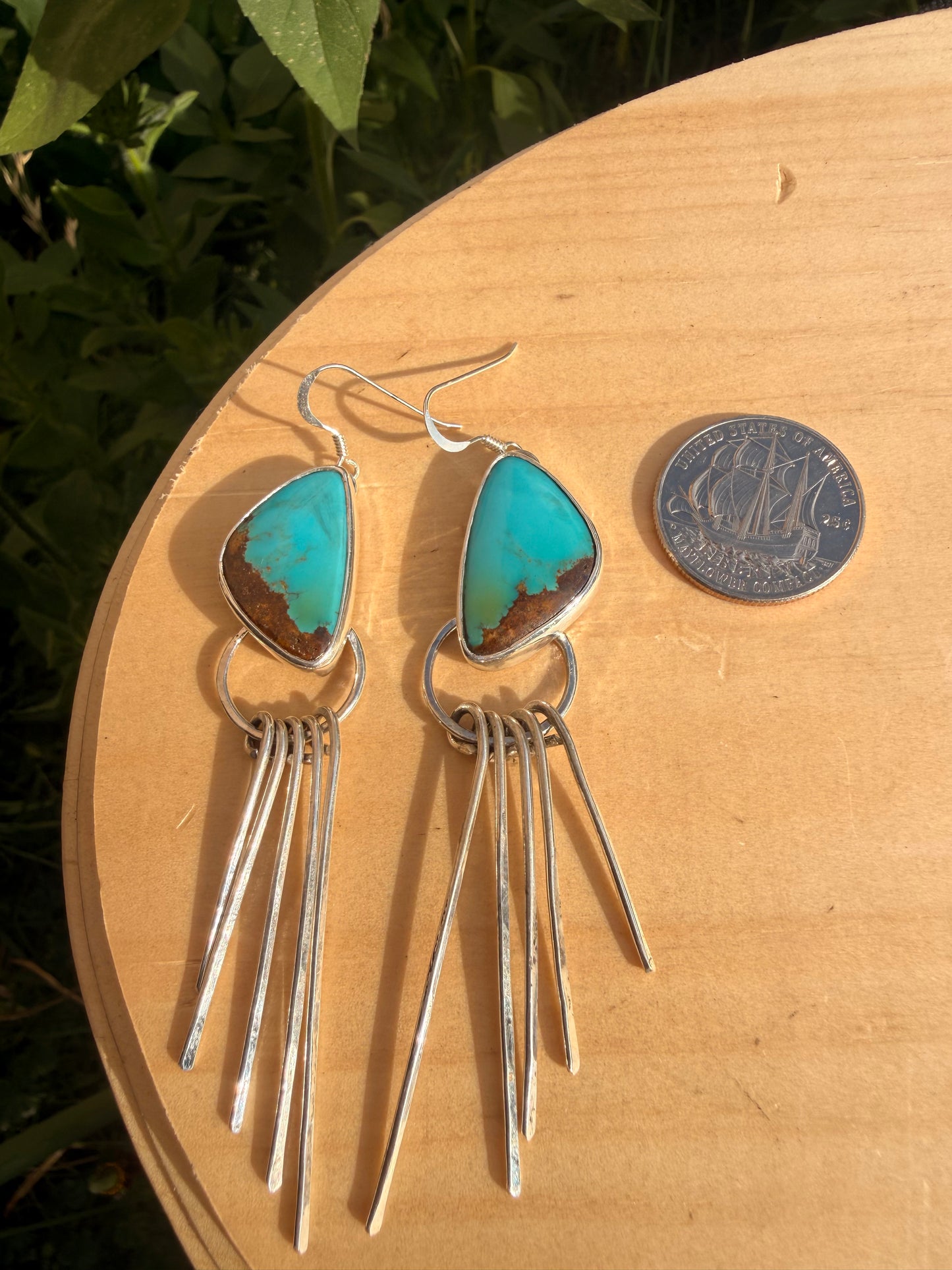 Red Skin Turquoise - Butterfly Fringe Earring