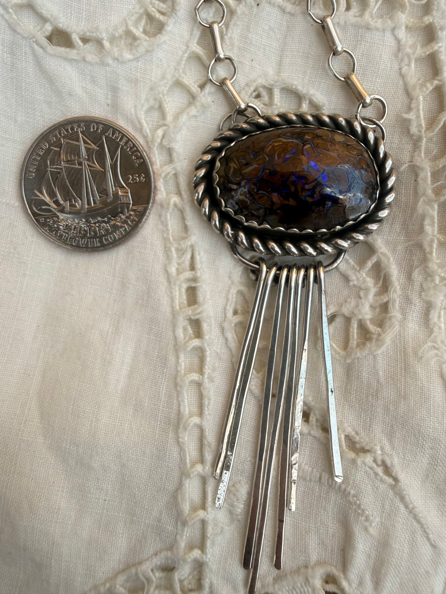 Yowah Opal Rope & Fringe Necklace