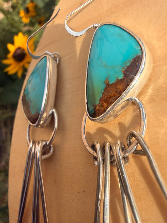 Red Skin Turquoise - Butterfly Fringe Earring